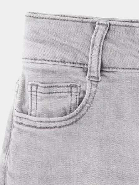 Jeansy flare z przeszyciami denim Dzieci 6 MANGO KIDS szary