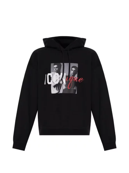 Hanorac cu glugă Dsquared2 cu imagine negru