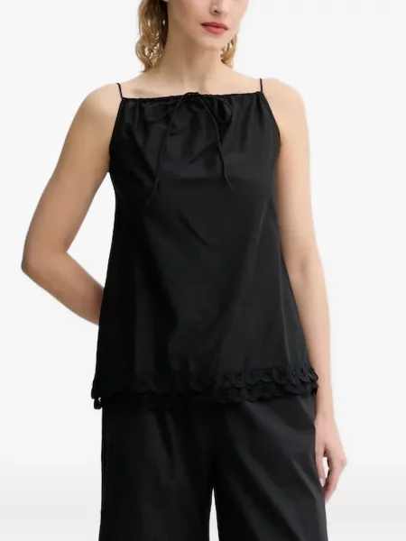 Top By Malene Birger din dantelă negru