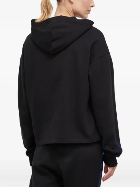 Hanorac cu glugă Reebok din fleece negru