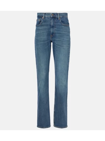 Proste jeansy Polo Ralph Lauren z niską talią niebieskie