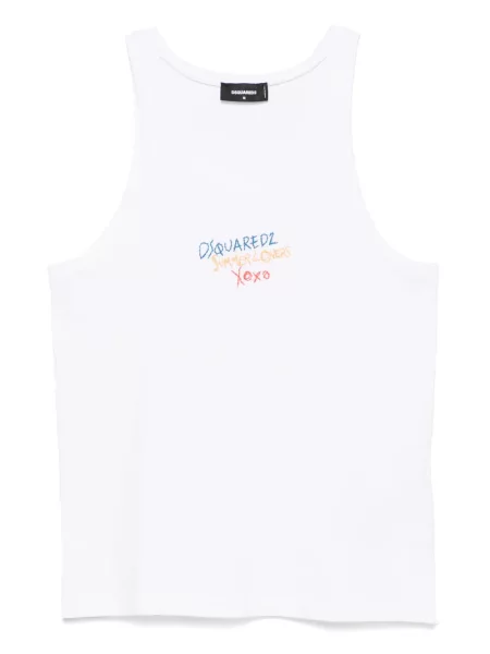 Cămașă Dsquared2 cu broderie alb