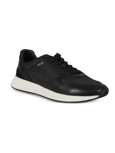 Sneakersy Boss skórzane czarne