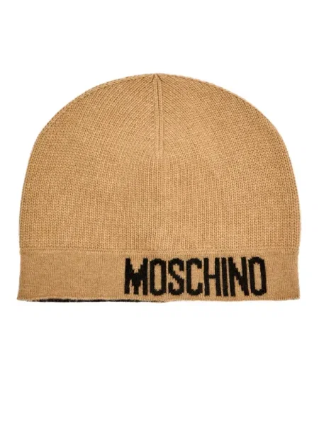 Moschino Căciulă cu adaos de lână și cașmir maro