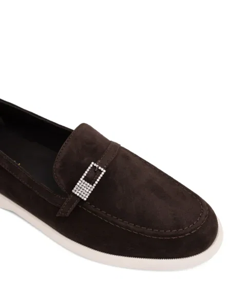 Loafers Le Silla με αγκράφα με πετραδάκια καφέ