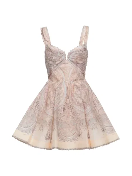Sukienka mini Zimmermann drapowana z drapu beżowa