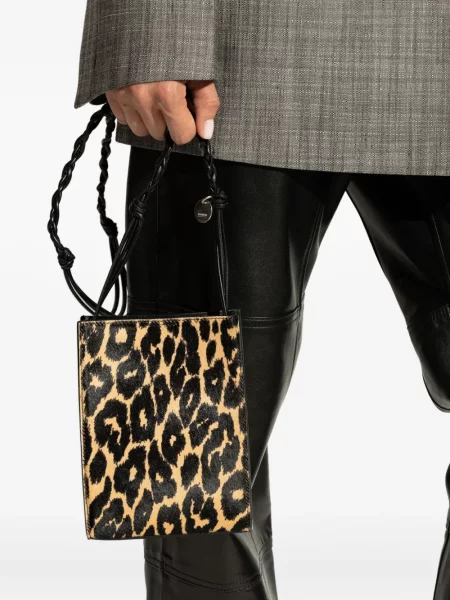 Geantă Jil Sander cu imagine cu model leopard