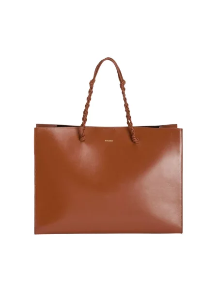 Shopperka Jil Sander skórzana brązowa