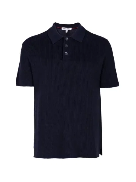 Tricou polo Alex Mill tricotate albastru