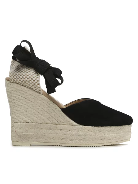Еспадрильї Manebi Heart-Shaped Wedge Espadrilles K WH чорний