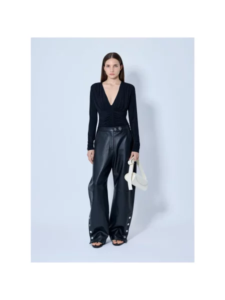 Top Sportmax z dekoltem w serek czarny