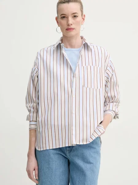 A.P.C. camasa din chemise stephanie femei cu guler clasic relaxed albastru