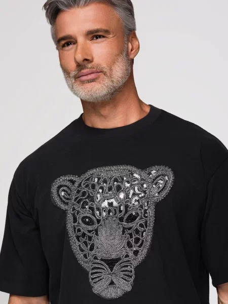 Tricou Ombre cu aplicații negru