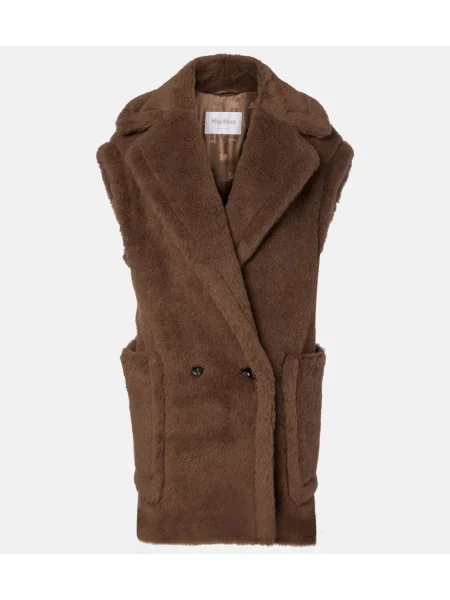 Kamizelka Max Mara wełniana teddy brązowa