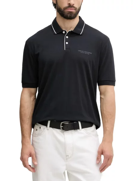 Tricou polo Armani Exchange cu imagine albastru