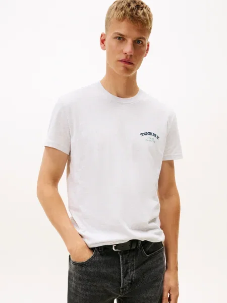 Tommy Jeans Póló tengerészkék / világoskék / melír / smaragd szürke