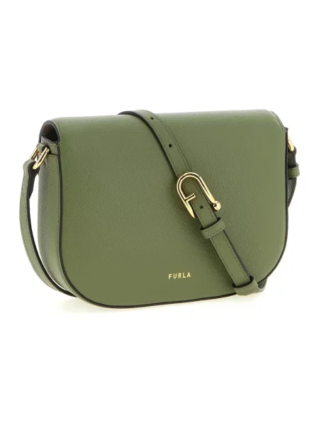 Torebka crossbody Furla skórzana zielona
