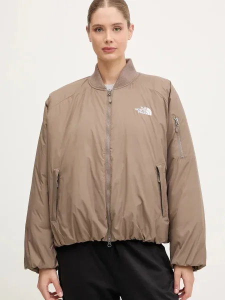 The North Face geacă bomber Choqa de iarnă oversize maro