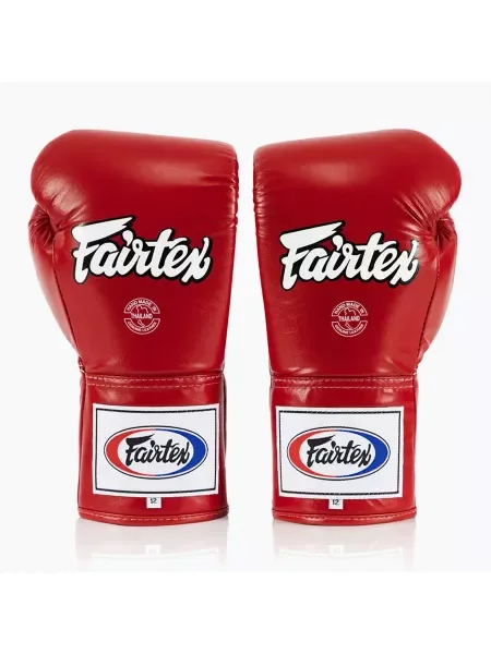 Fairtex Pro Competition Boxing kesztyű Locked Thumb bőr piros. Méret: 14 oz piros