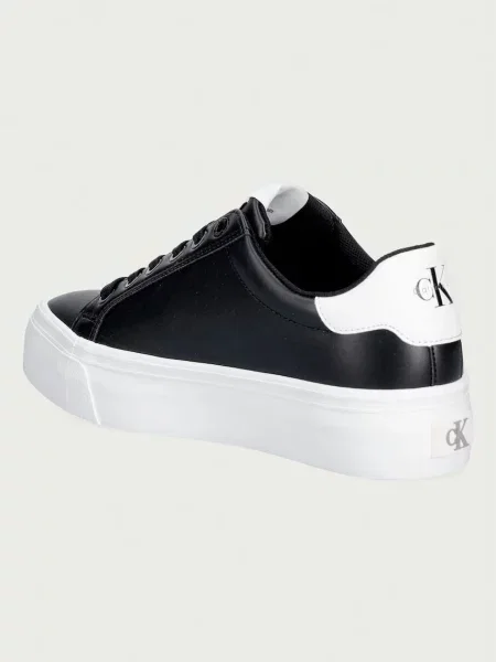Calvin Klein VULC FLATFORM LACEUP LOW LTH sneakersy czarne