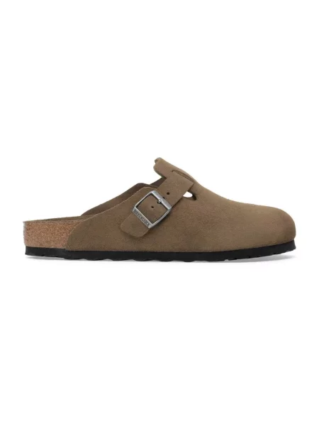 Klapki Birkenstock skórzane brązowe