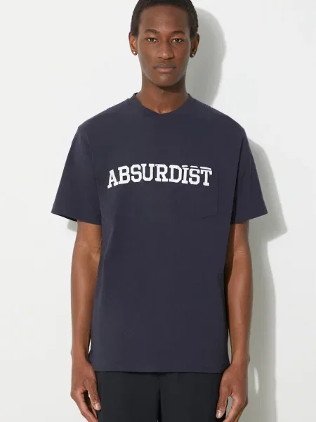 Футболка Engineered Garments Printed Cross Crew Neck з принтом синій