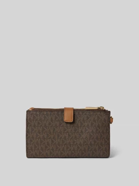 Portfel Michael Michael Kors biznesowy z logo brązowy