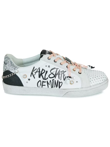 Boty Karl Lagerfeld SKOOL Karl State of Mind Lo Lace bílé