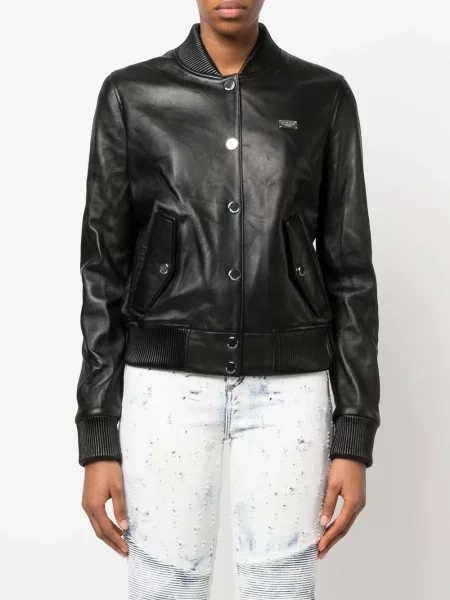 Geanta de piele Philipp Plein negru