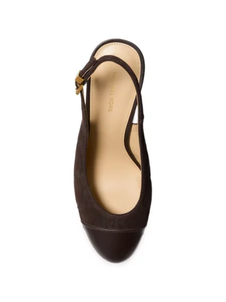 Pantofi cu toc Michael Kors din piele de căprioară slingback maro