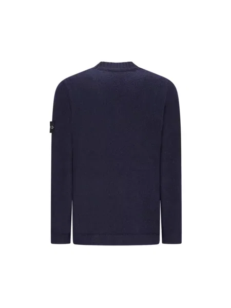 Sweter Stone Island z okrągłym dekoltem z kamieniami niebieski