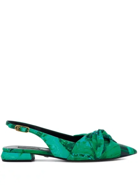 Pantofi cu toc Roberto Cavalli slingback verde