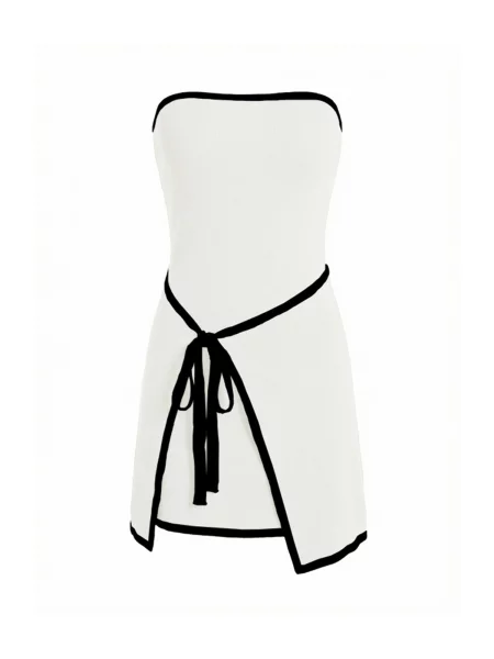 Imily Bela Rochie tricotat negru alb