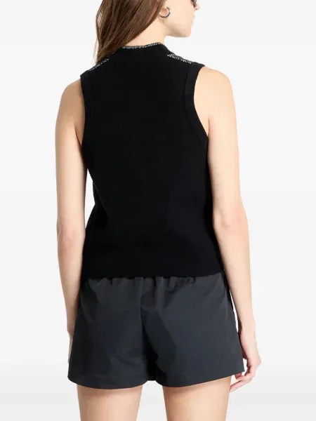 Top sport Nike din fleece plisat fără mâneci alb