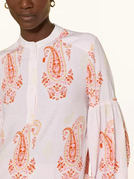 Herzen's Angelegenheit Bluzka Z Jedwabiu Z Falbankami rosa zielona