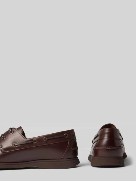 Loafersy z naturalnej skóry bydlęcej model Sienne_Slon_pllt' Boss brązowe