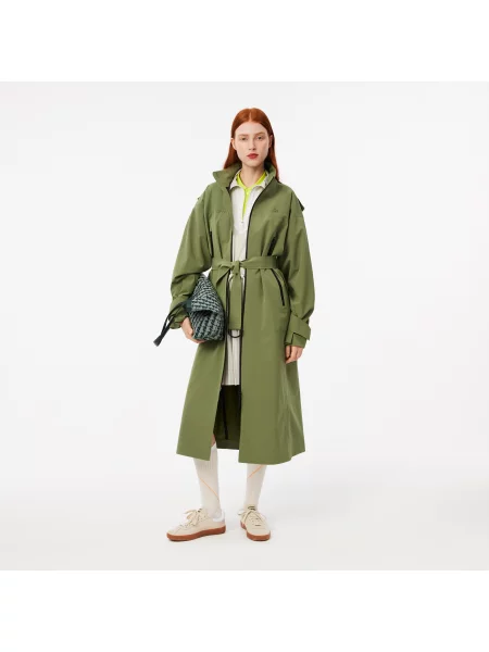Lacoste Sukienka Z Długim Rękawem Half Zip Relaxed Fit szara