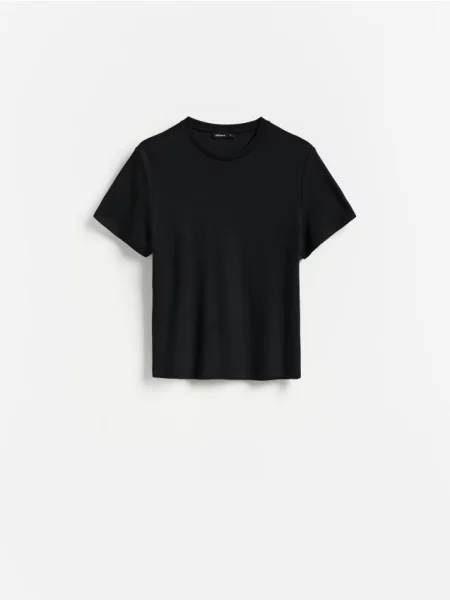 Reserved Tricou cu adaos de negru