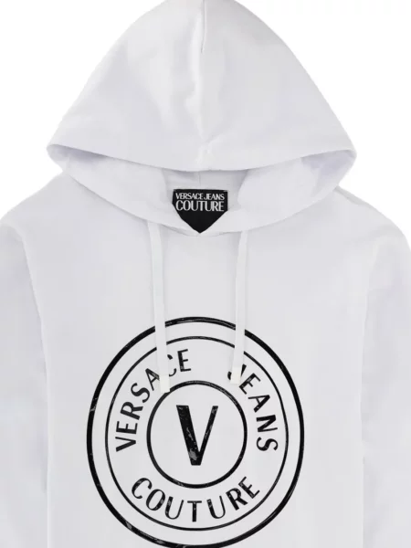 Kapucnis melegítő felső Versace Jeans Couture autogrammal fehér
