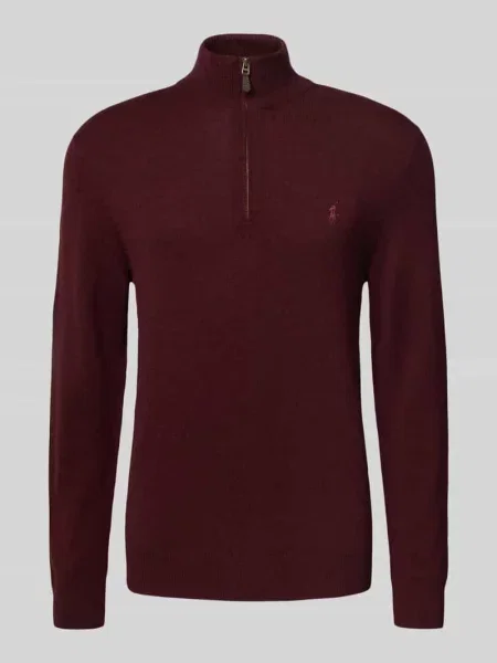 Sweter wełniany Ralph Lauren wełniany bordowy