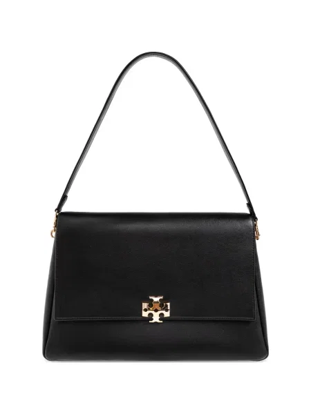 Geantă shopper Tory Burch din piele cu autograf negru