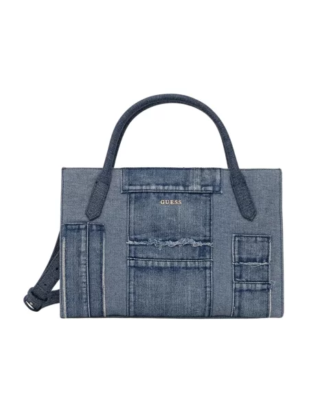 Guess torebka shopper jeansowa JODI niebieska