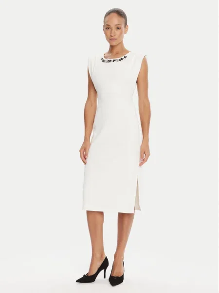 Rinascimento Rochie cocktail alb