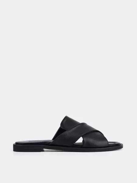 Шкіряні Шльопанці Attizzare чорний