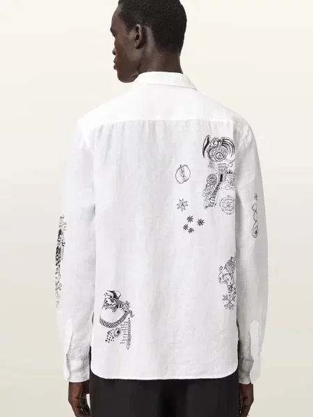 AllSaints сорочка лляна TERROR