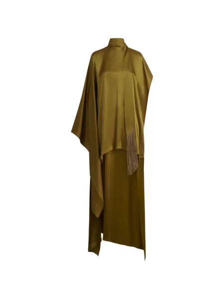 Rochie Taller Marmo cu franjuri din satin verde