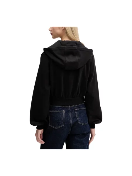 Bluza z kapturem Tommy Jeans o skróconej długości czarna