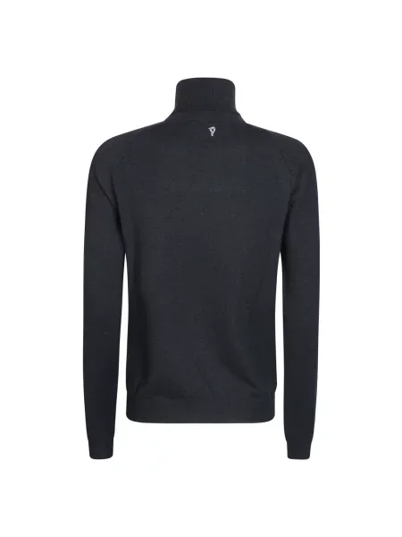 Lniany sweter z golfem Dondup czarny
