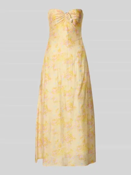 Długa sukienka w stylu odkryte ramiona model AMINA' Bardot żółta