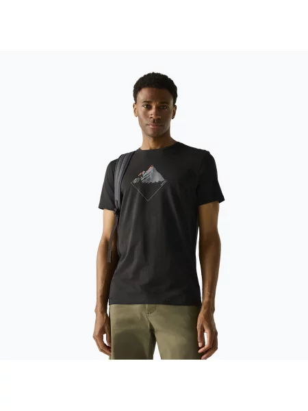 Мъжка тениска за трекинг REGATTA Breezed black черно